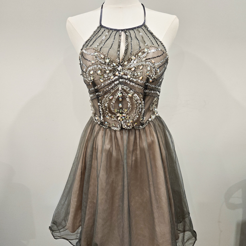 masquerade halter grad dress